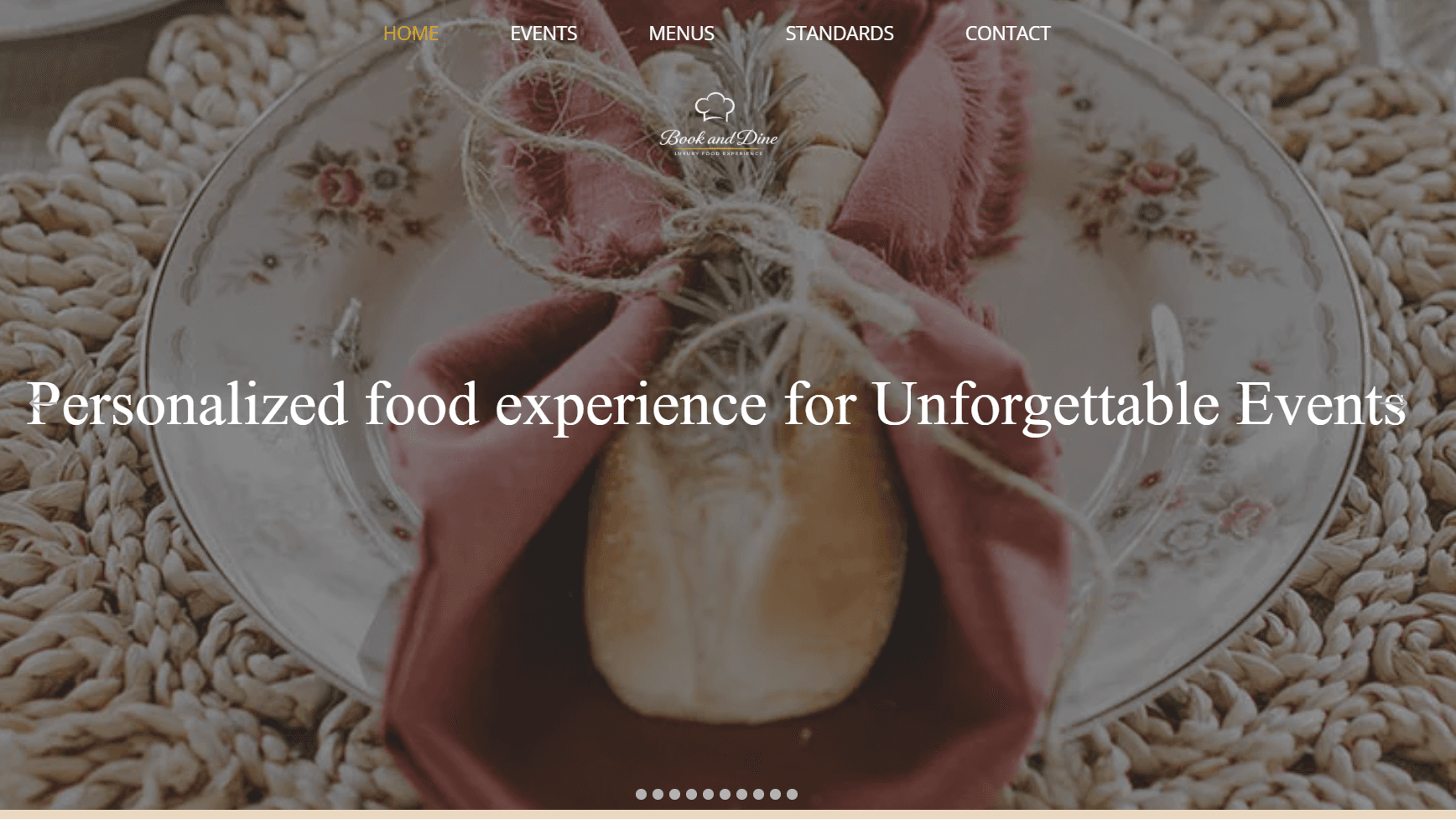 Screenshot of Book & Dine website
