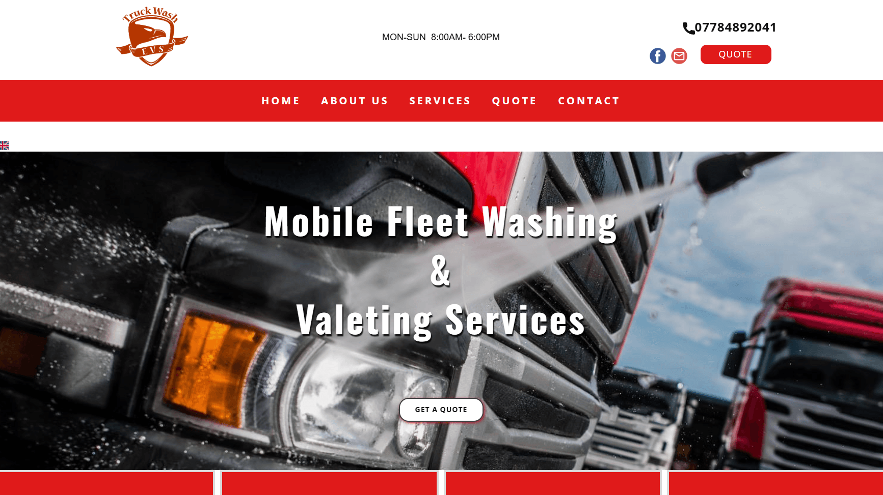 Screenshot of Eagle Valeting Services website